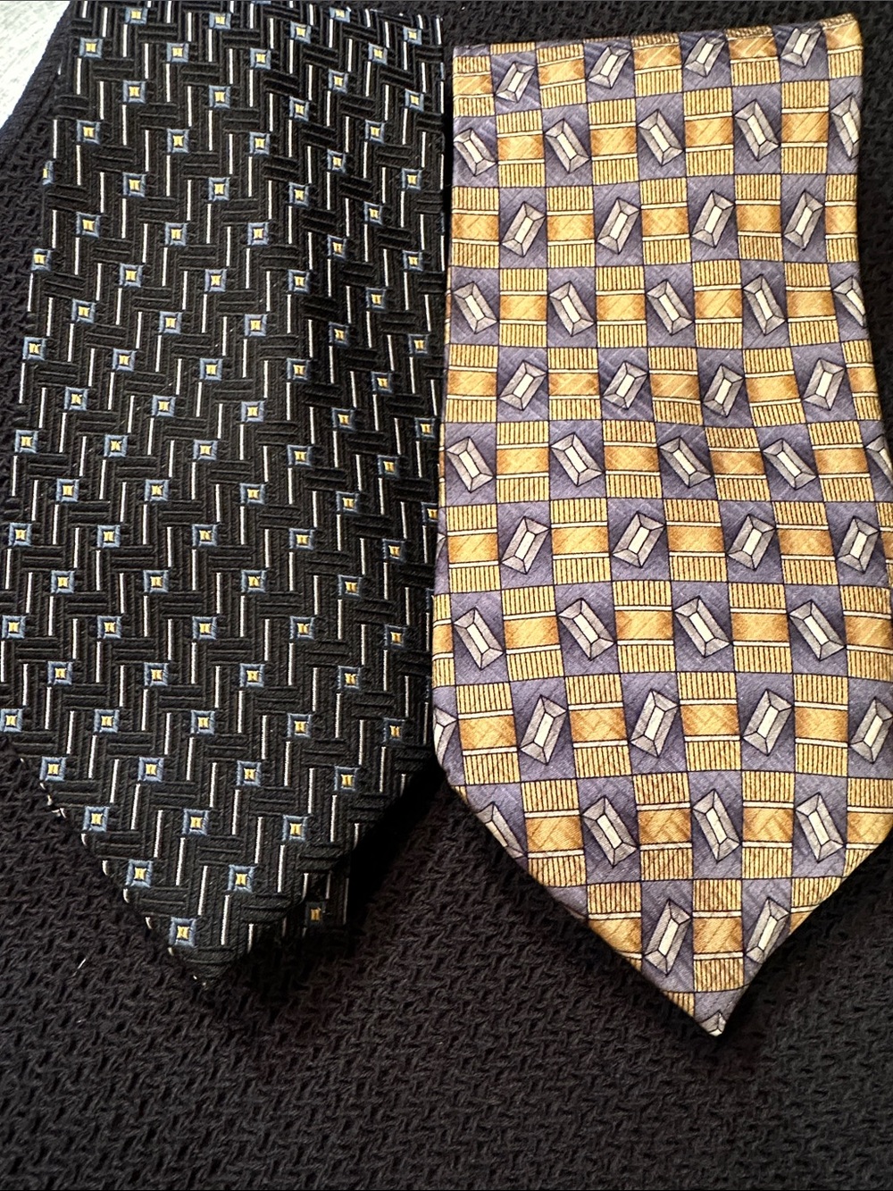 Set of 2 Z. Inc. Classic Men's Silk Tie - Geometric Patterns